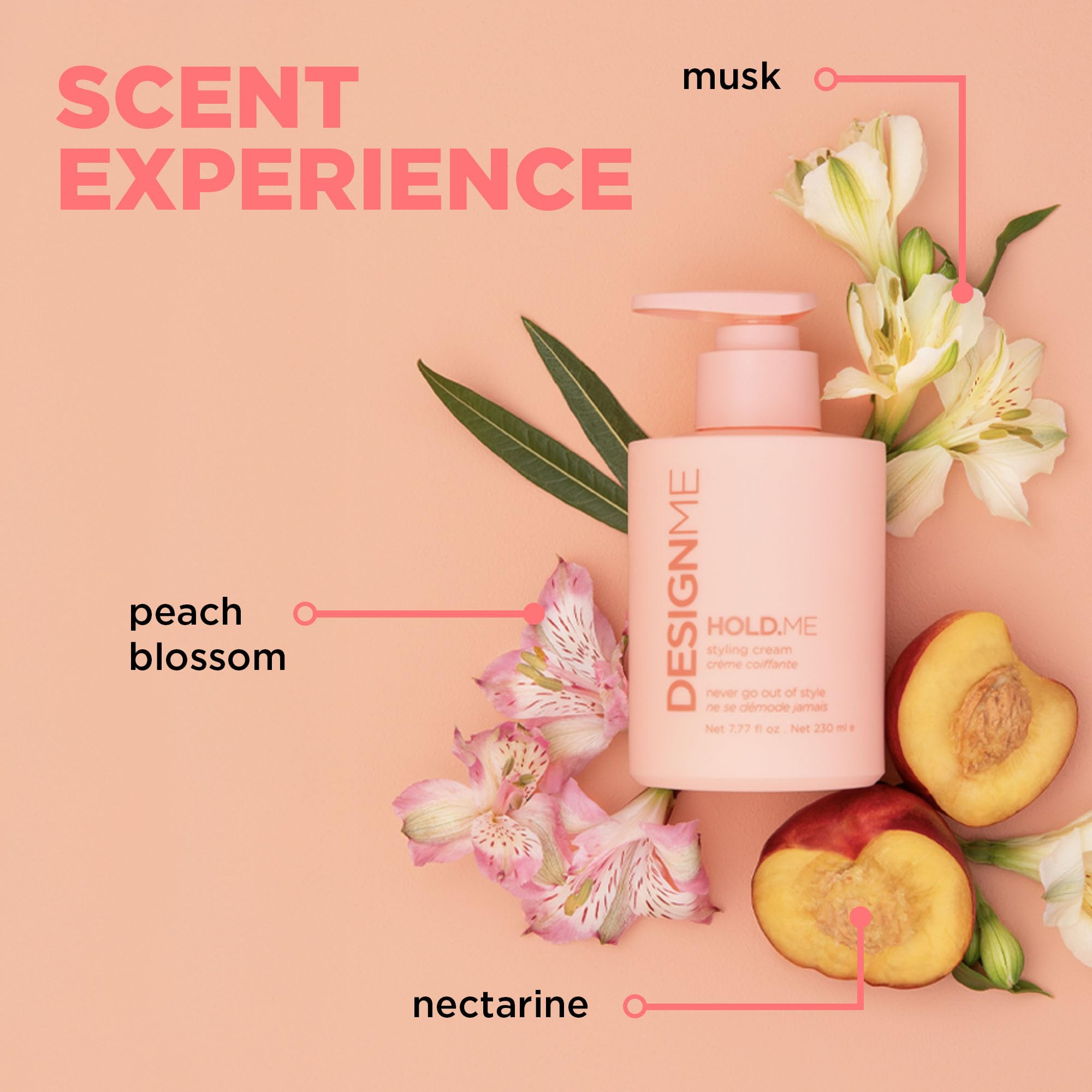 Design.Me HOLD.ME styling cream ingredients aloe vera and argan oil for hydration.