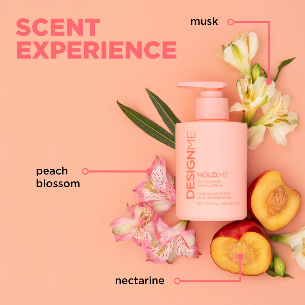 Design.Me HOLD.ME styling cream ingredients aloe vera and argan oil for hydration.