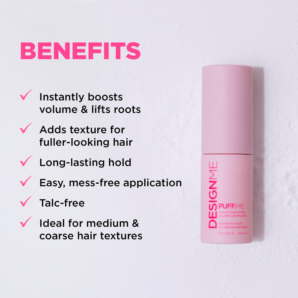 Design.Me Puff.ME texture-finish delivers transparent hold without weighing hair down
