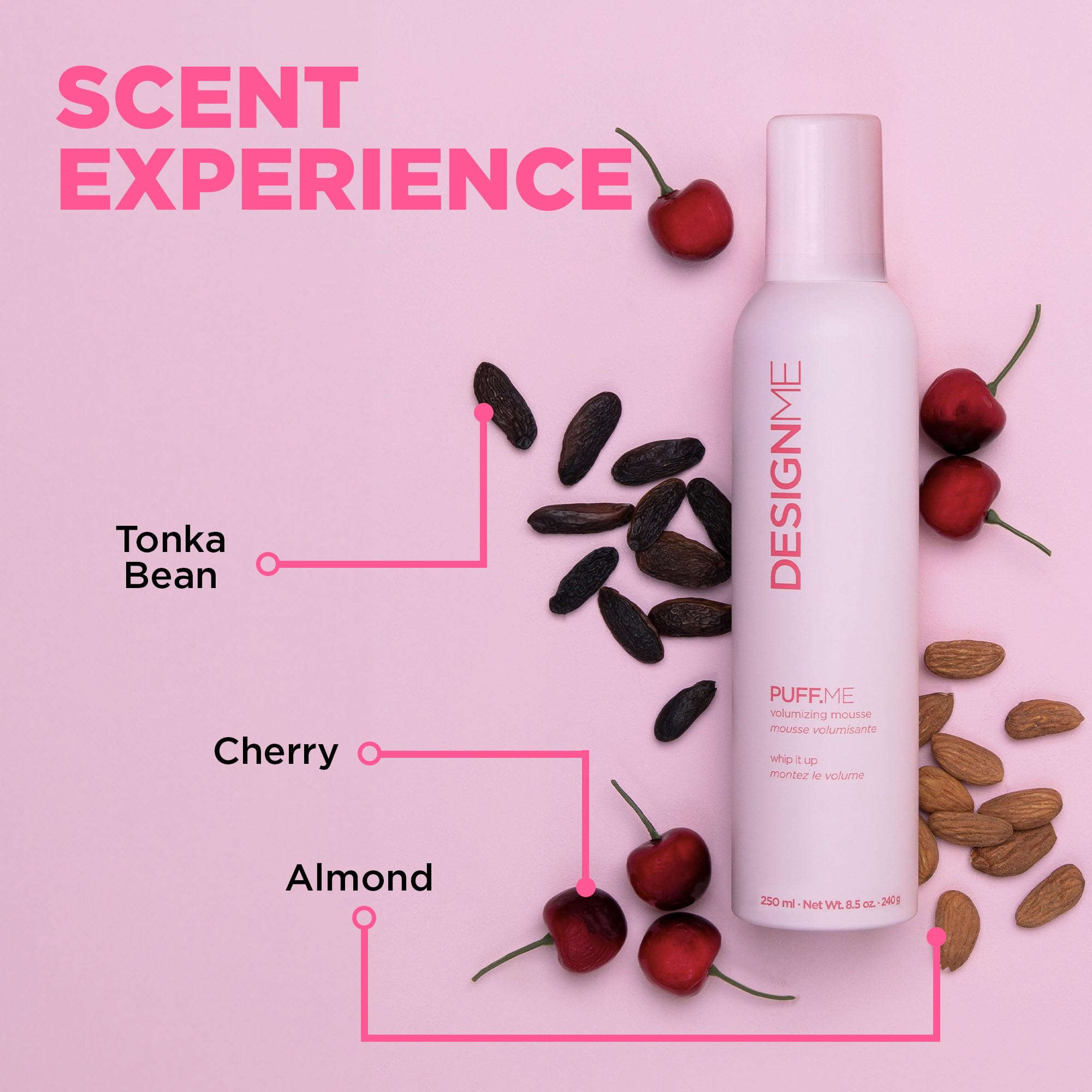 Design.Me PUFF.ME volume-hair close-up highlights lift and bounce.