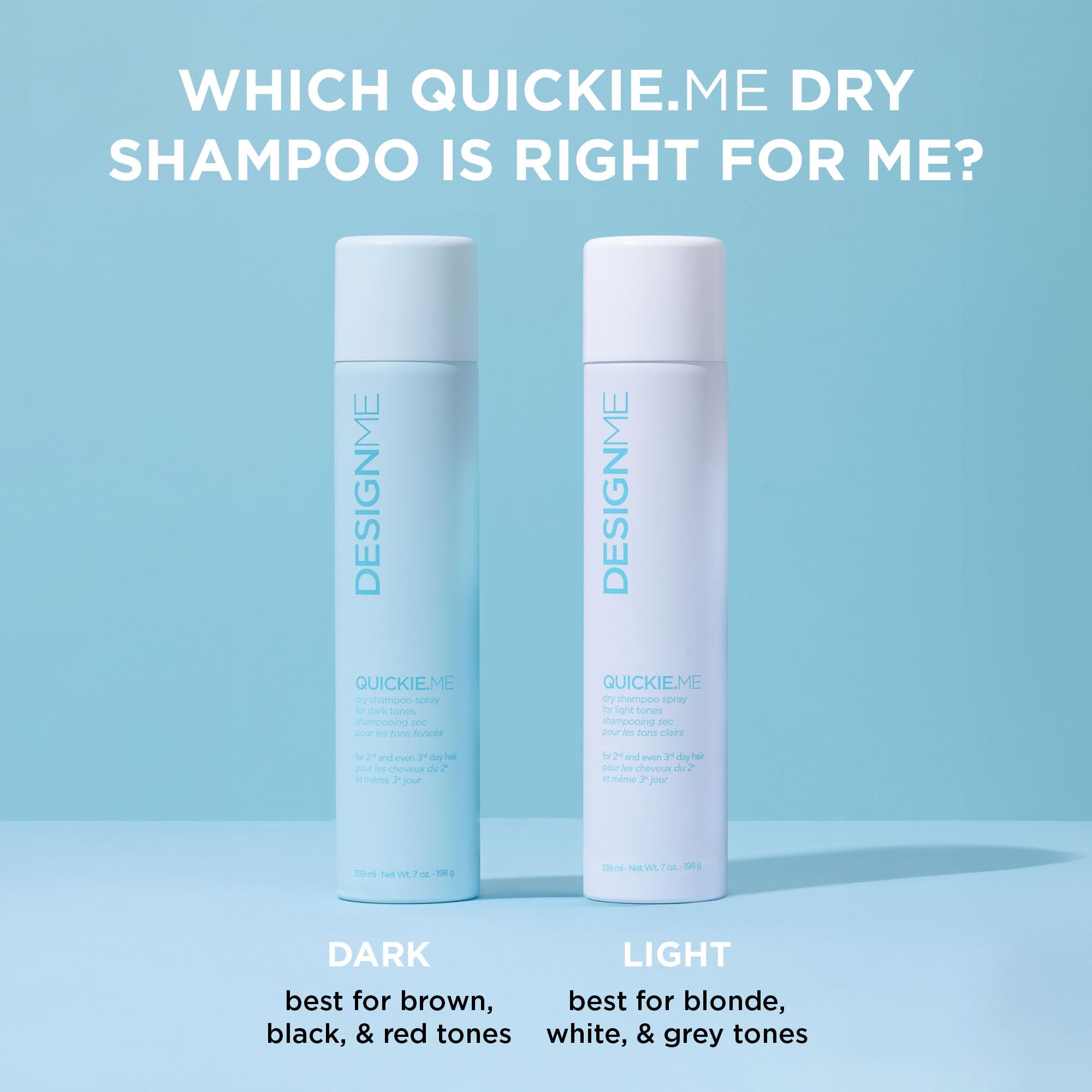 Design.Me QUICKIE.ME no-residue formula leaves invisible finish on blonde hair.