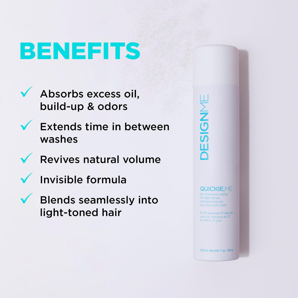 Design.Me QUICKIE.ME rice starch action visibly absorbs oil for revived volume.
