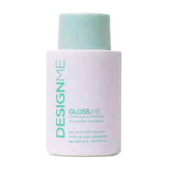 Design.Me GLOSS.ME Hydrating Conditioner bottle showing rich hydration for silky hair.