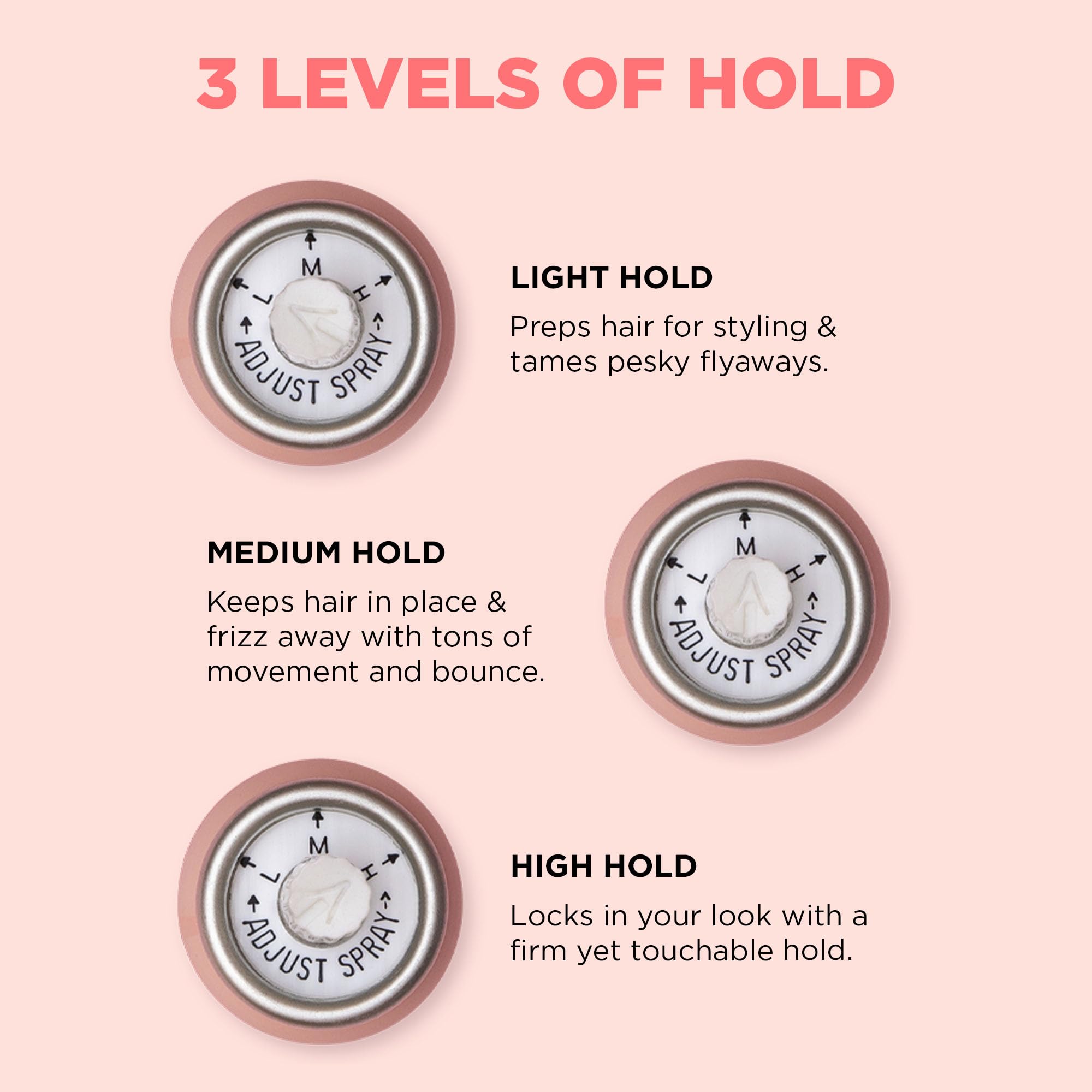 Design.Me HOLD.ME medium hold spray for flexible, long-lasting styling.