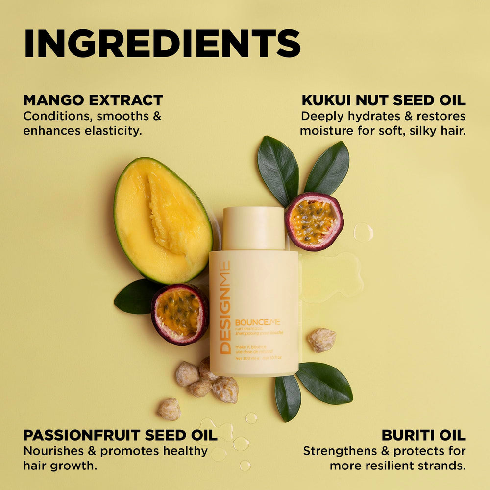 Design.Me ingredients kukui nut buriti close-up suggests hydrating curl protection.