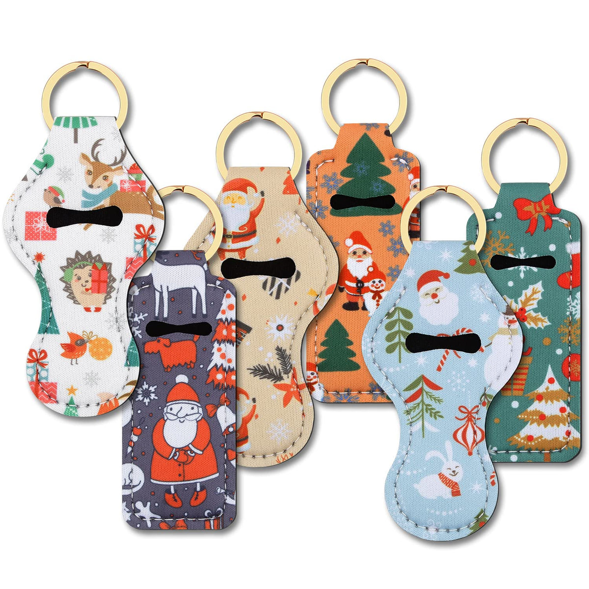 Desing Wish red Christmas pattern chapstick holder keeps lip balm handy on the go.