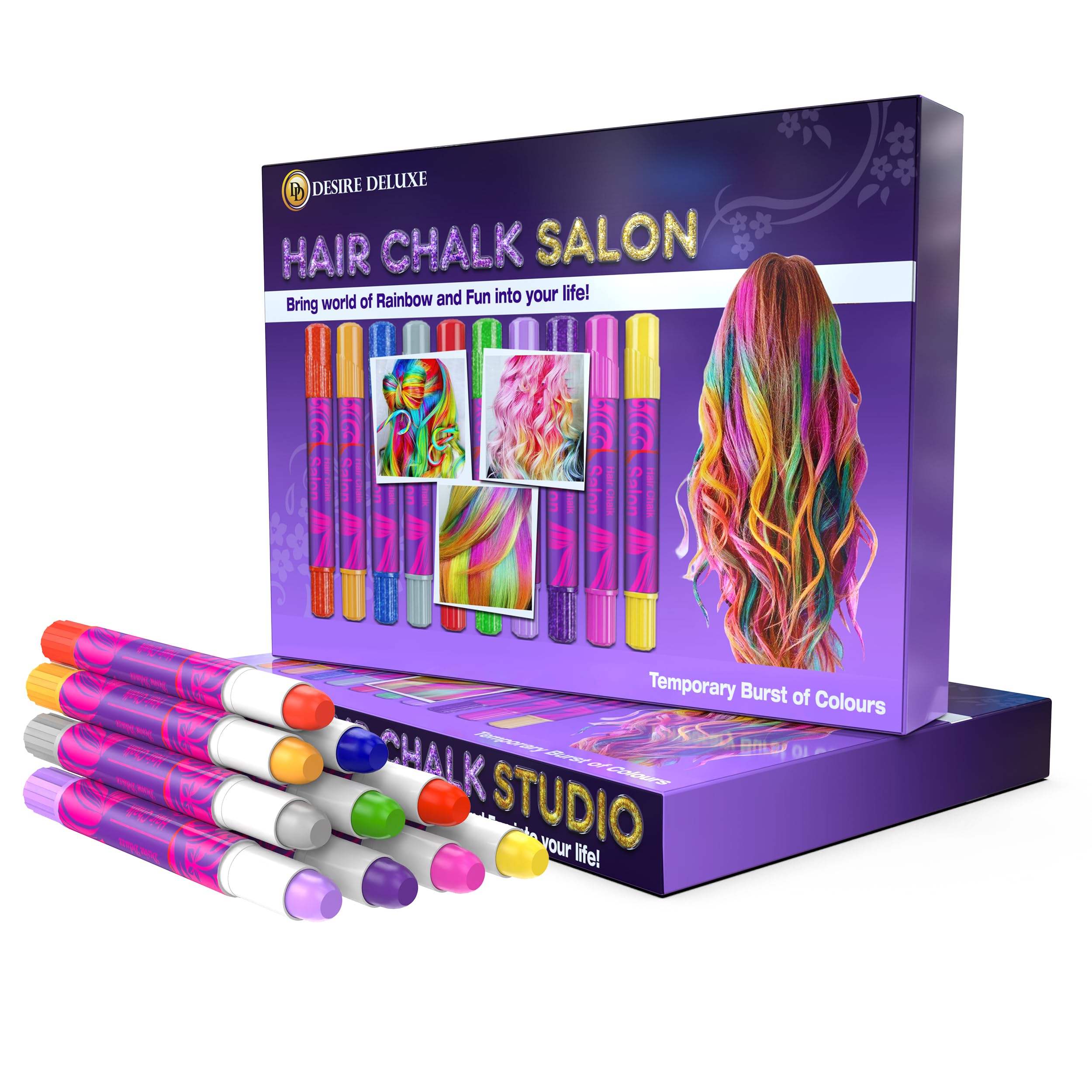 Desire Deluxe hair chalk glitter dark pink provides temporary color for kids' playful styles.