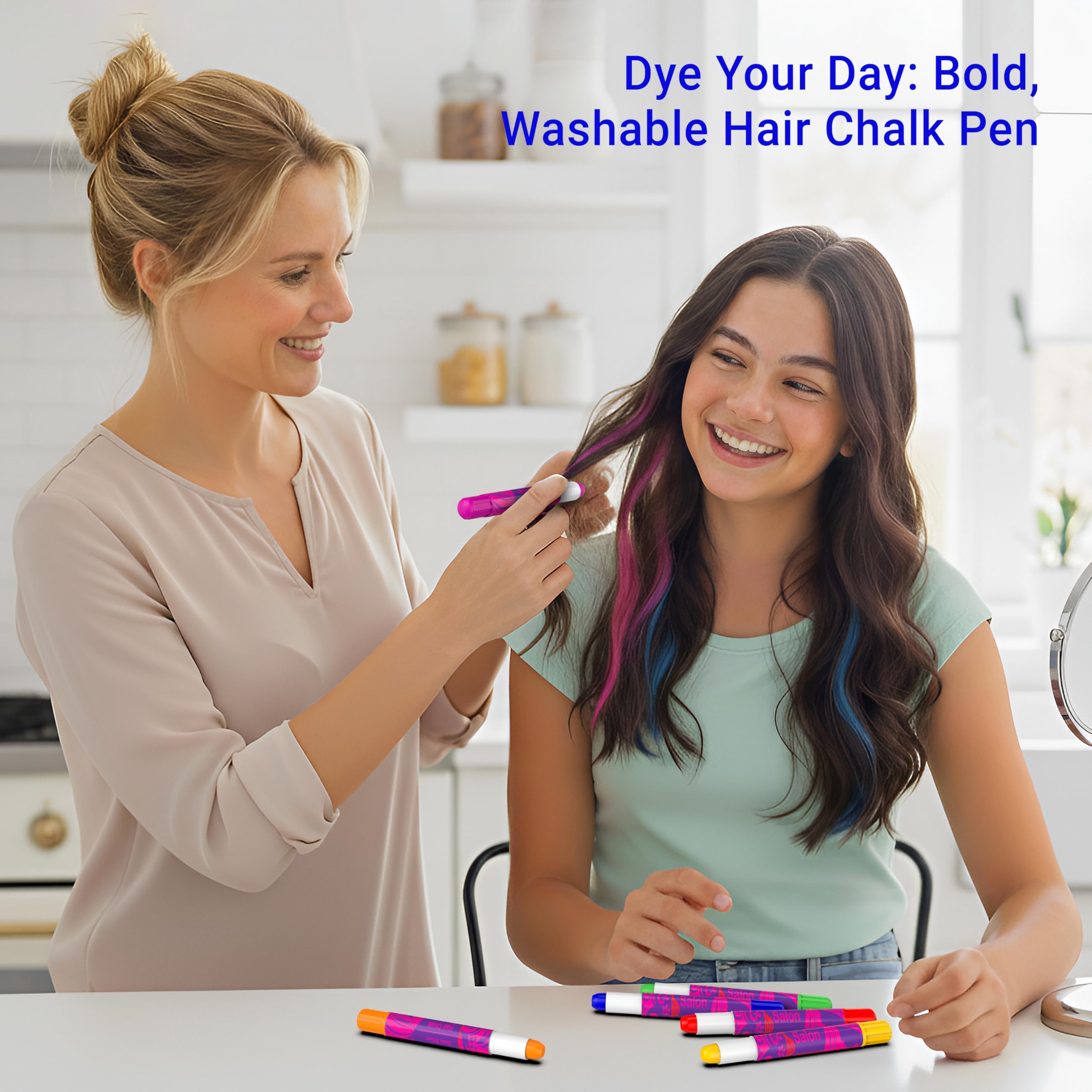 Desire Deluxe hair chalk orange yields vibrant strands for creative looks and easy removal.