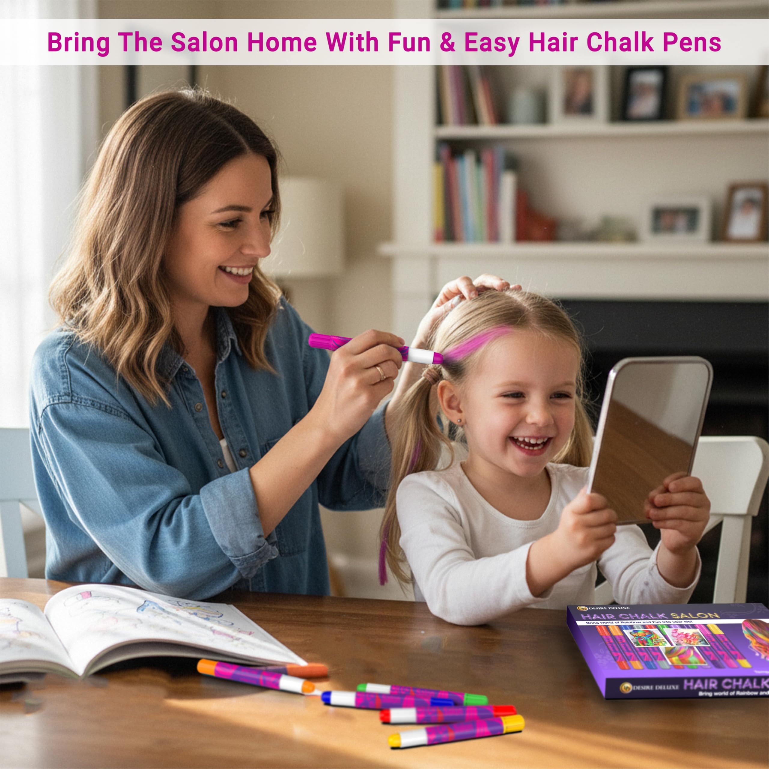 Desire Deluxe hair chalk silver offers washable color for easy, mess-free creativity.