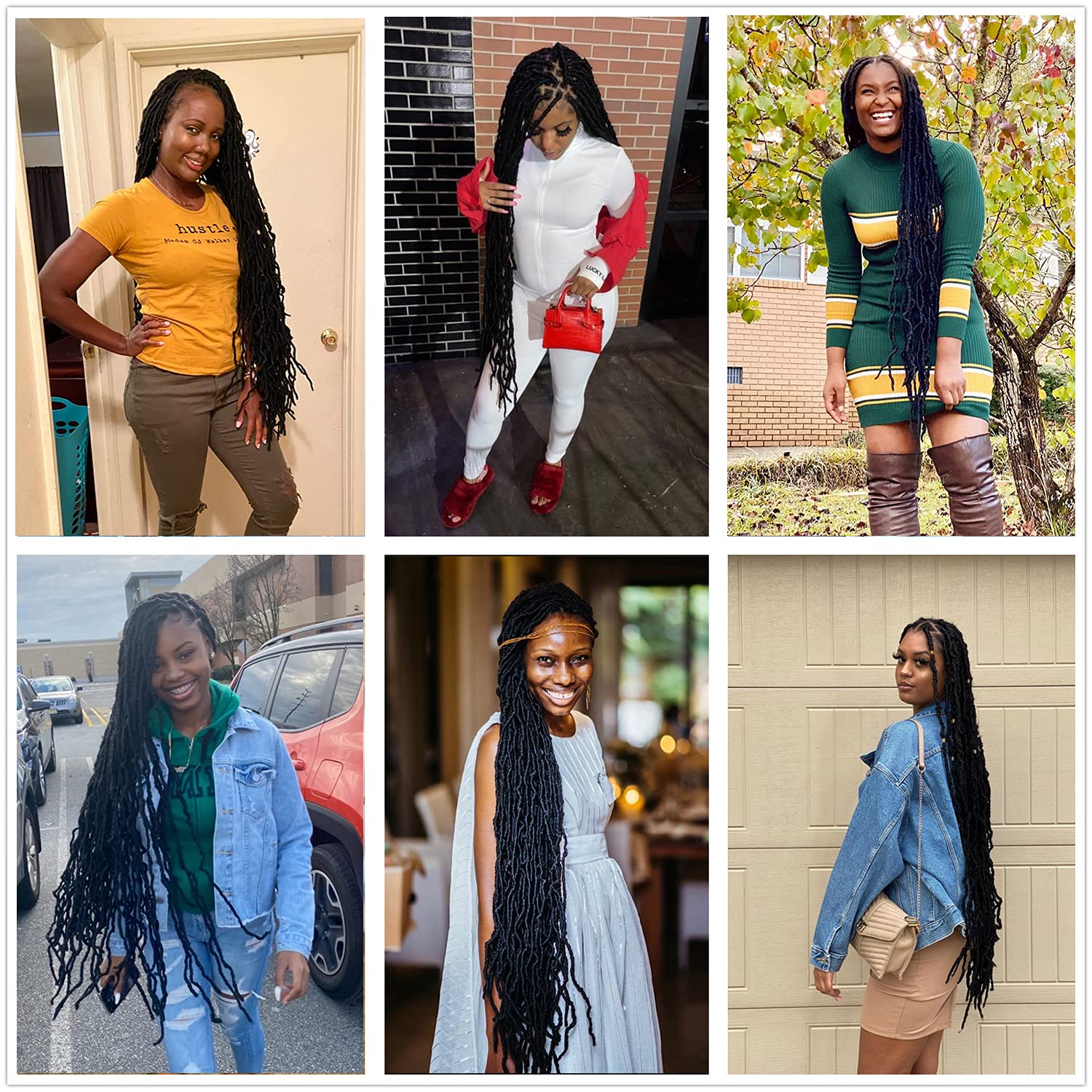Desire4hair 36-inch soft locs full-head installation ready for protective styling.