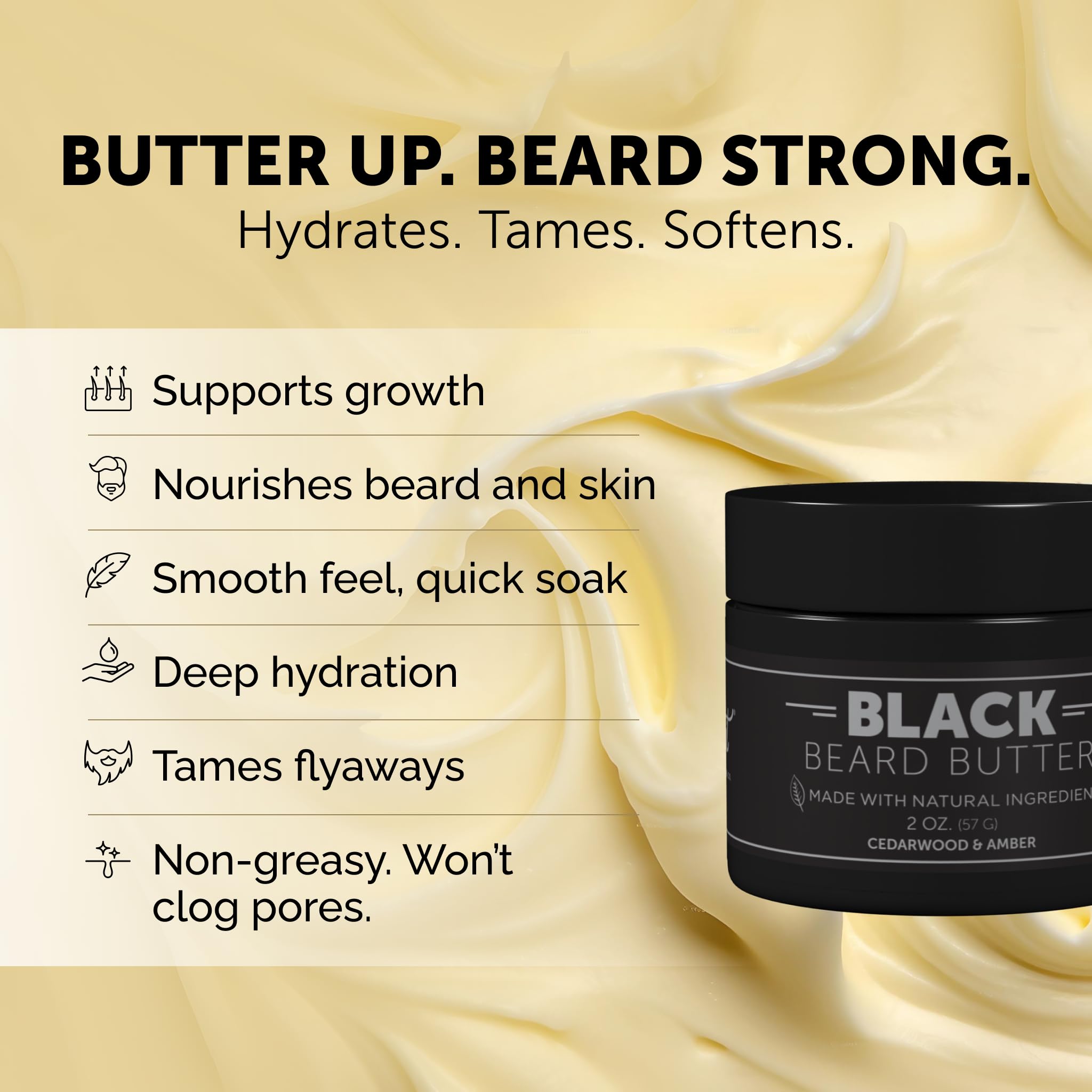 Detroit Grooming Co beard butter soft hair closeup emphasizing hydration and softness.