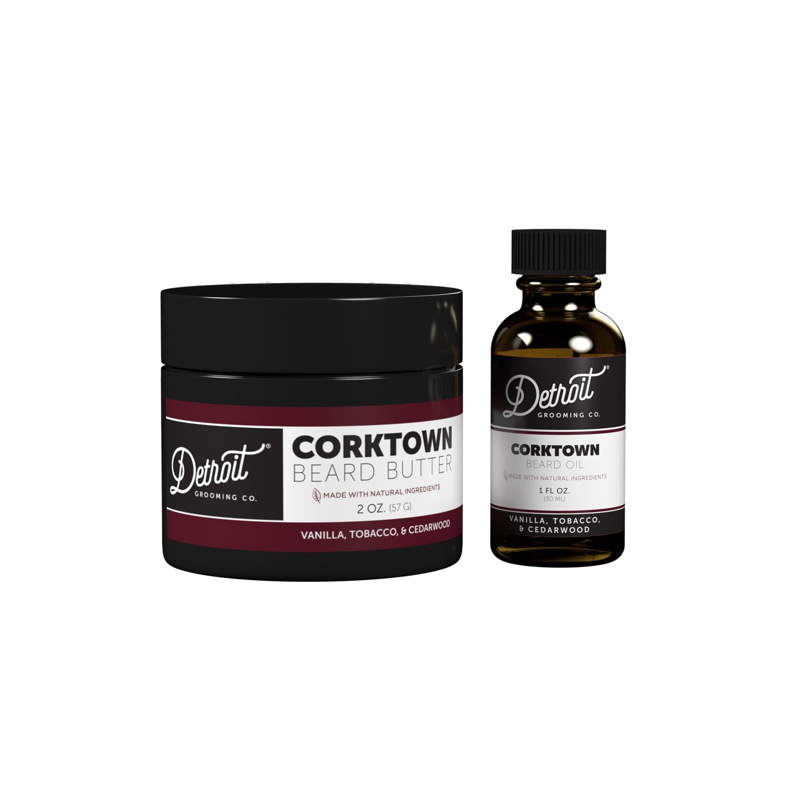 Detroit Grooming Co Corktown Beard Oil bottle showing fast absorbing hydration and softness