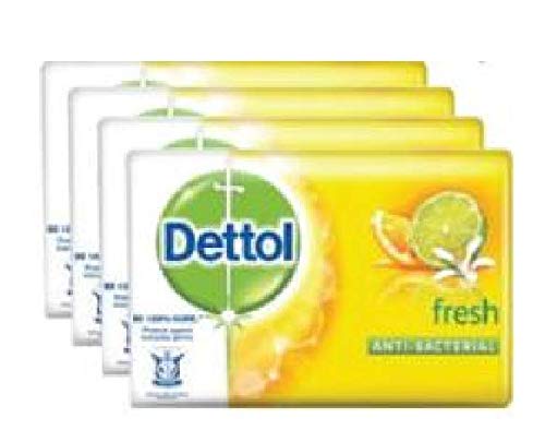 Dettol Bar Soap Fresh 4x105g pack for gentle cleansing with a refreshing fragrance.