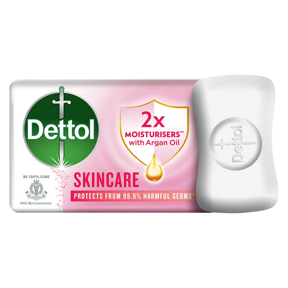 Dettol Jabón: empaque frontal para higiene diaria y fácil identificación.