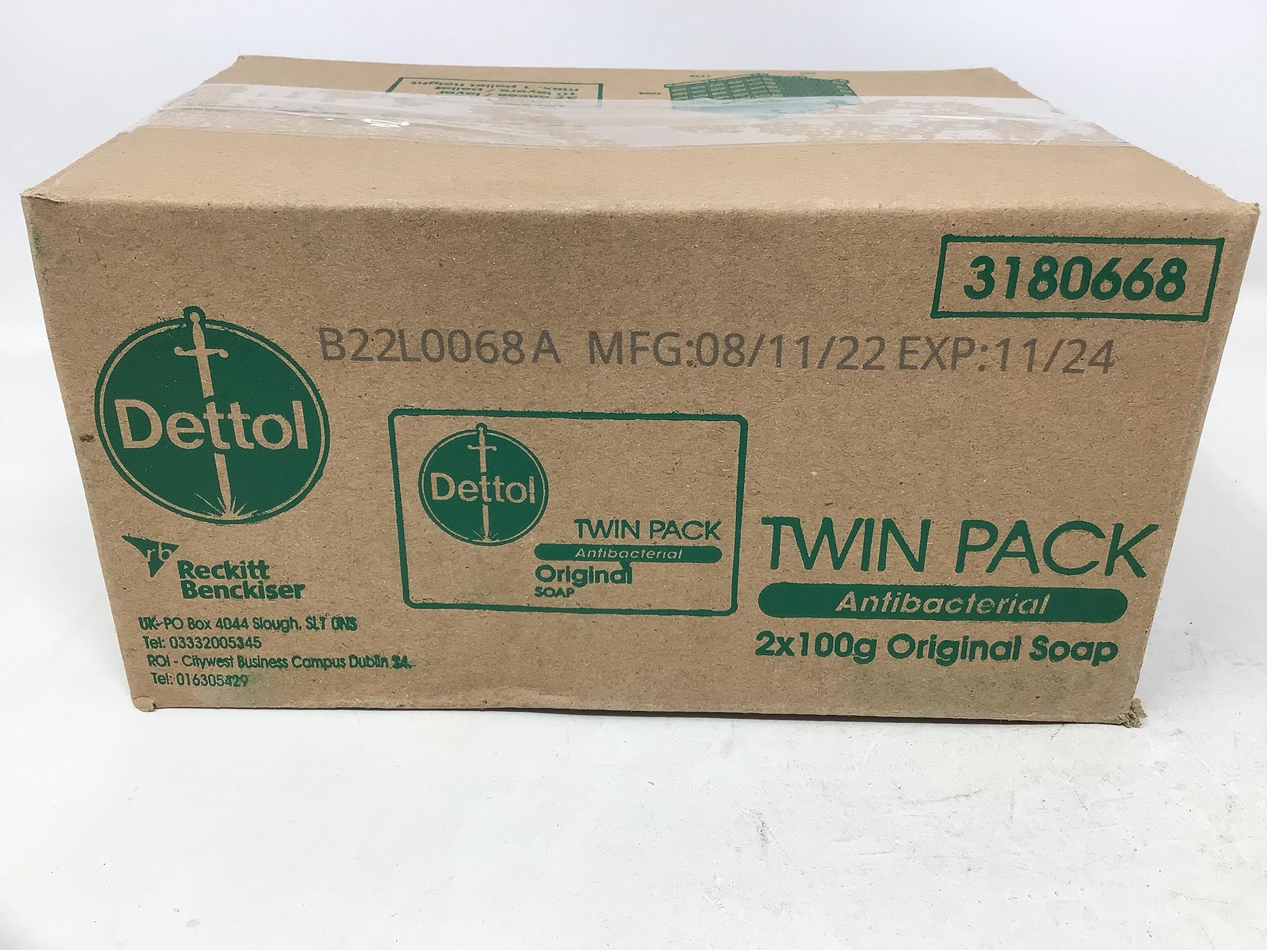 Dettol Original Soap Bar close-up foam highlights skin moisturising agents.