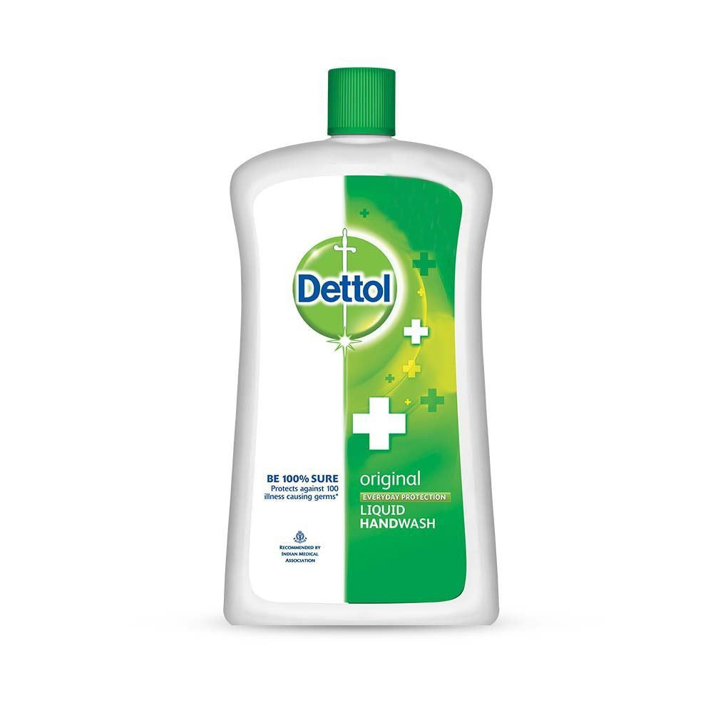 Dettol Original Liquid Hand Wash bottle shown, 875ml size, for hygienic hand cleaning.