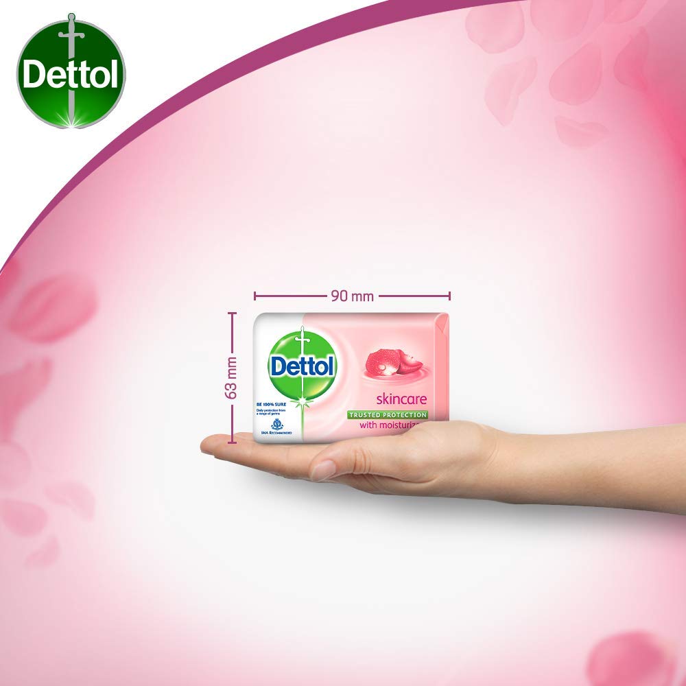 Dettol skincare soap foamy lather close-up for gentle cleansing.