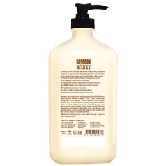 Devoted Creations bourbon-honey moisturizer label close-up highlighting premium ingredients and fragrance.
