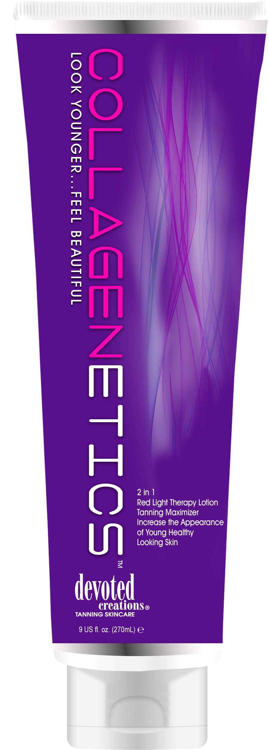 Devoted Creations Collagenetics prep and therapy lotion application for smoother skin before red light