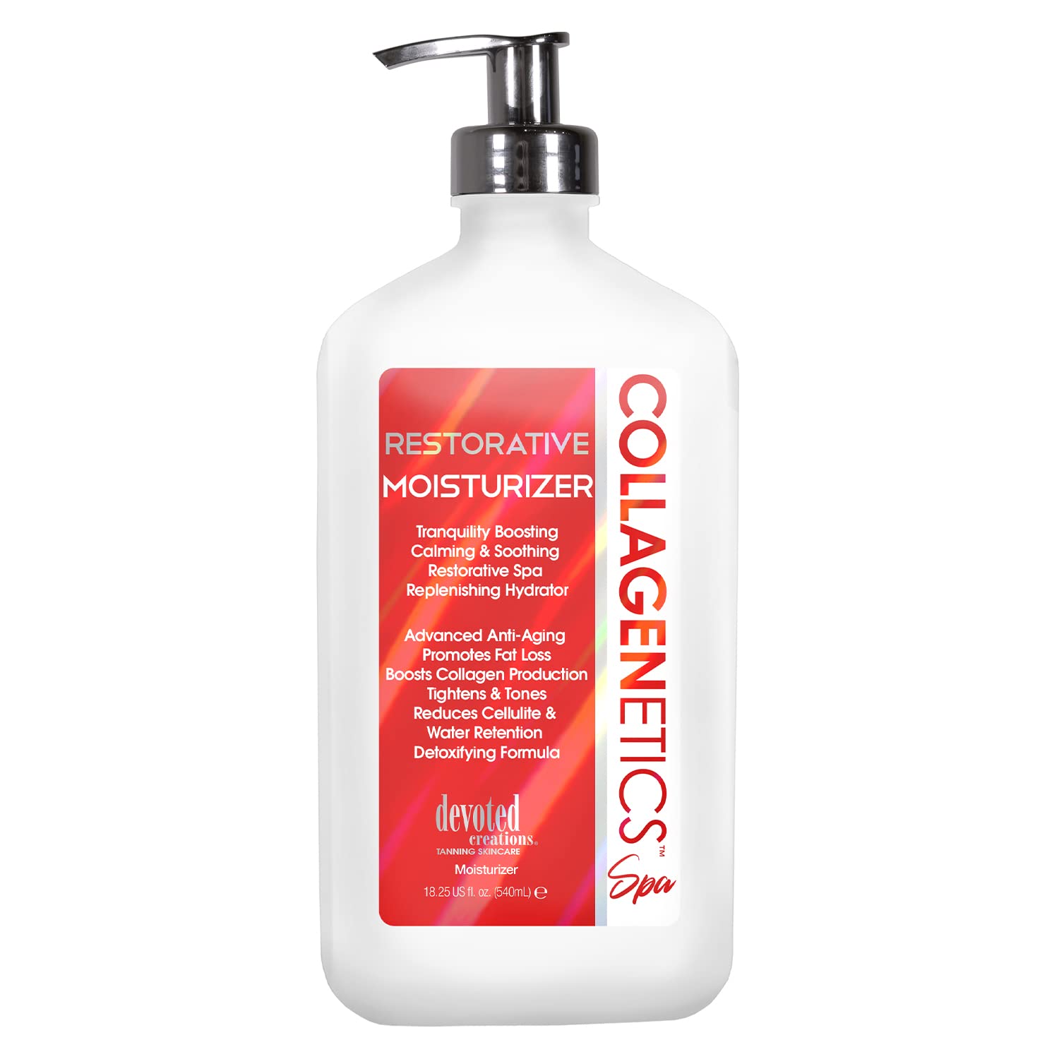 Devoted Creations Collagenetics Spa Restorative Moisturizer bottle for daily hydration