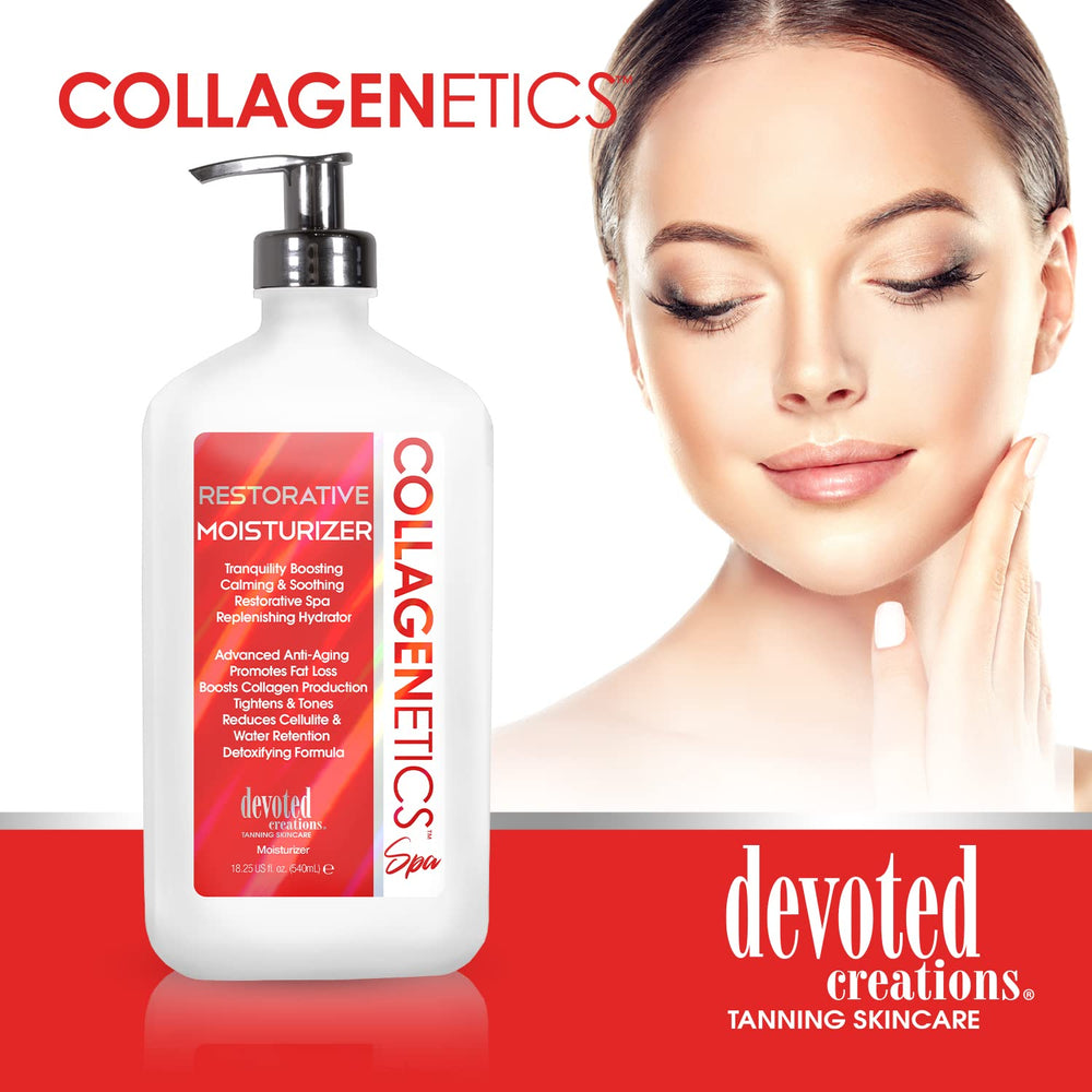 Devoted Creations Collagenetics Spa Restorative Moisturizer texture swirls showing smooth application