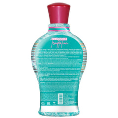 Devoted Creations Turquoise Temptation bottle pour demonstrates mess-free outdoor tanning use.