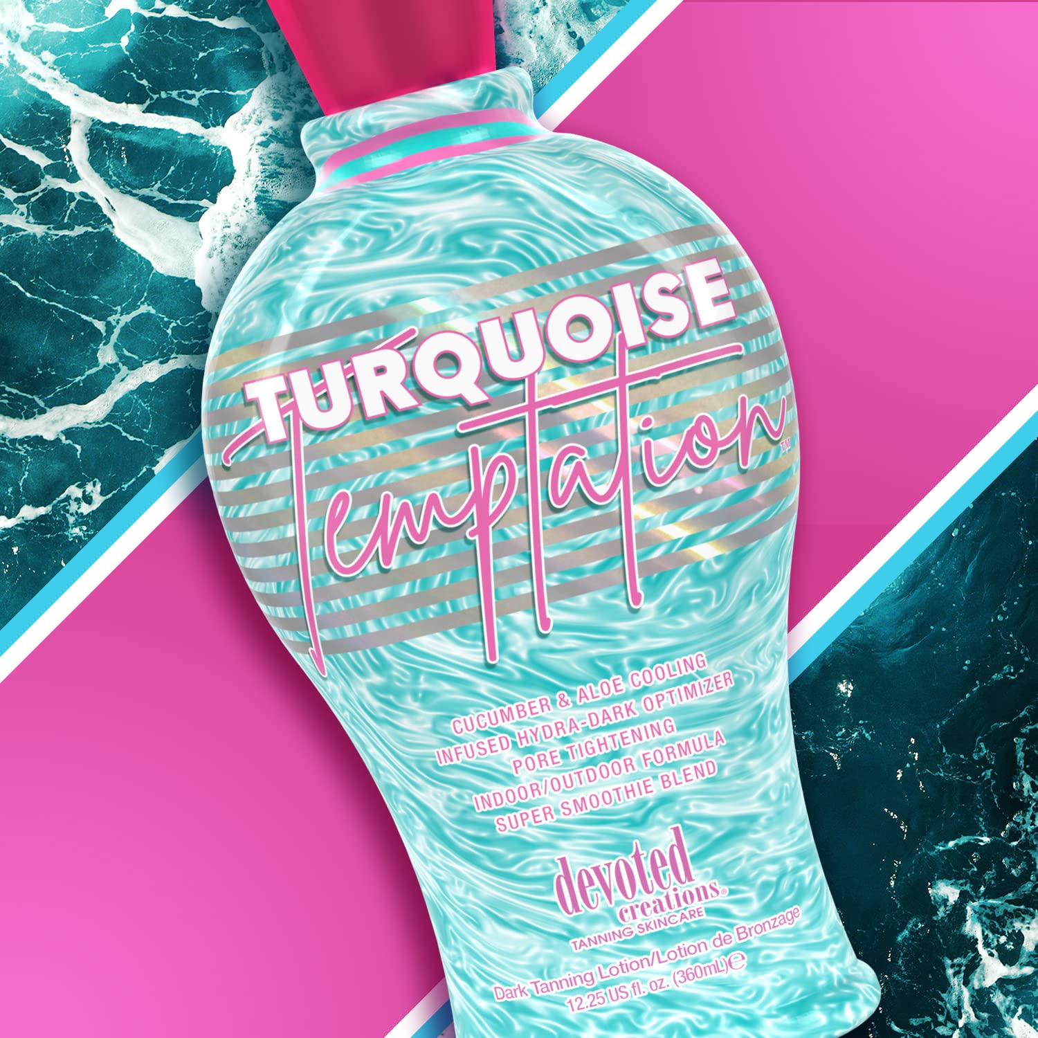 Devoted Creations Turquoise Temptation outdoor scene shows a quick, even tan across skin.