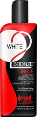 Devoted Creations White 2 Bronze tingle lotion bottle provides fast dark tanning with hydration.