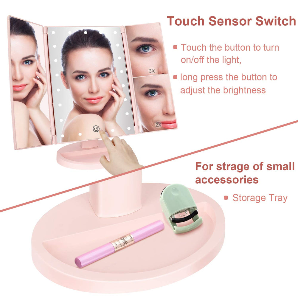 deweisn base recess holds jewelry or small cosmetics during routine