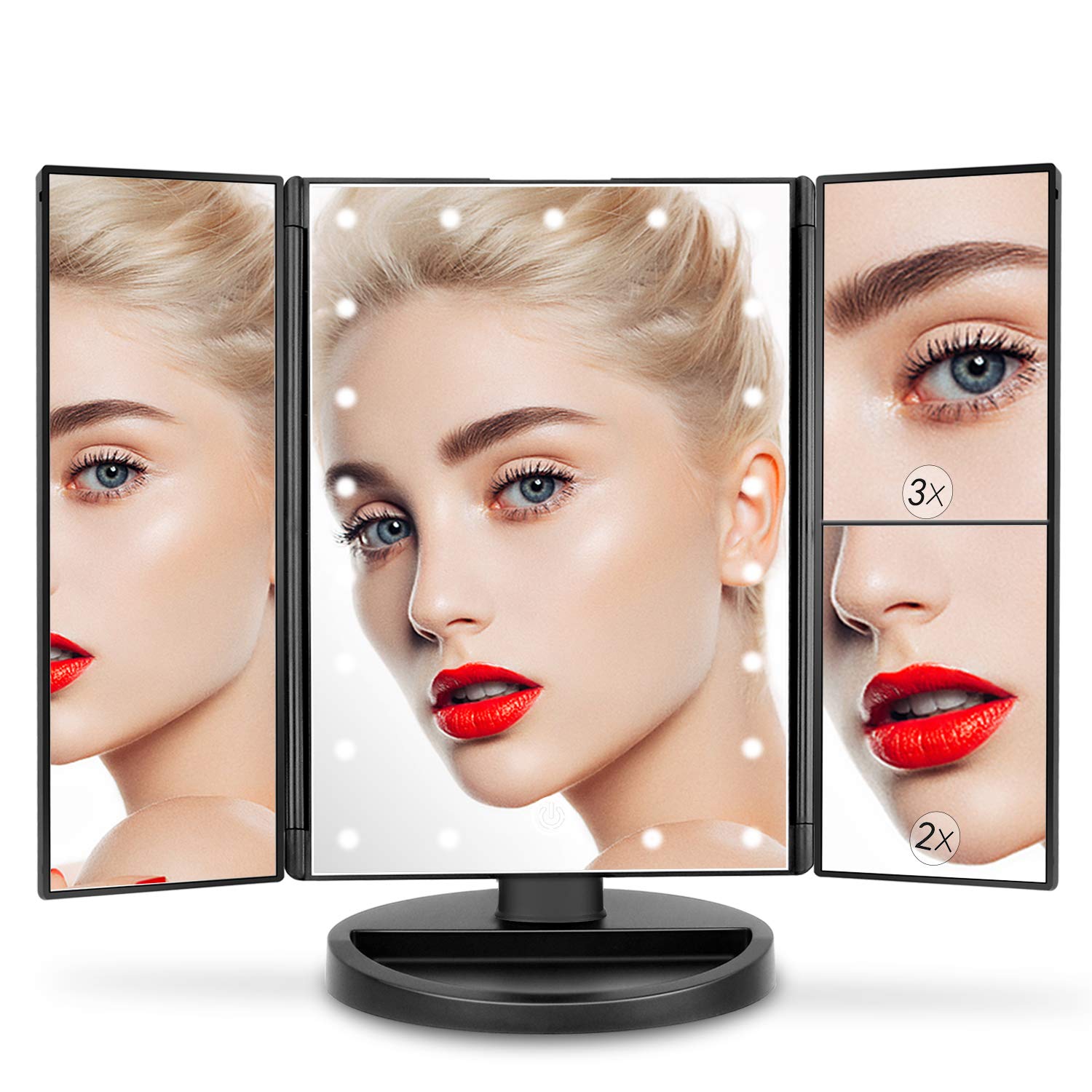 deweisn mirror base recess stores small jewelry or cosmetics