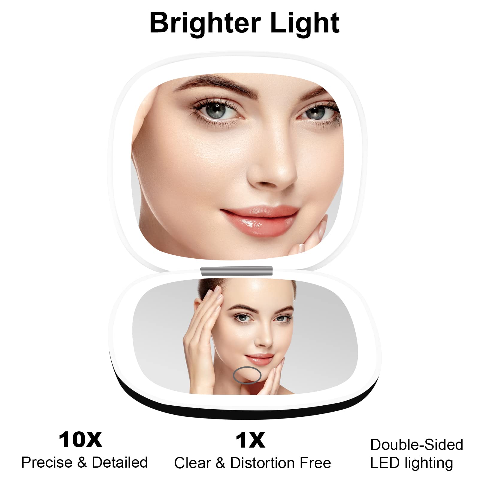 deweisn compact mirror 1x magnification for everyday makeup application