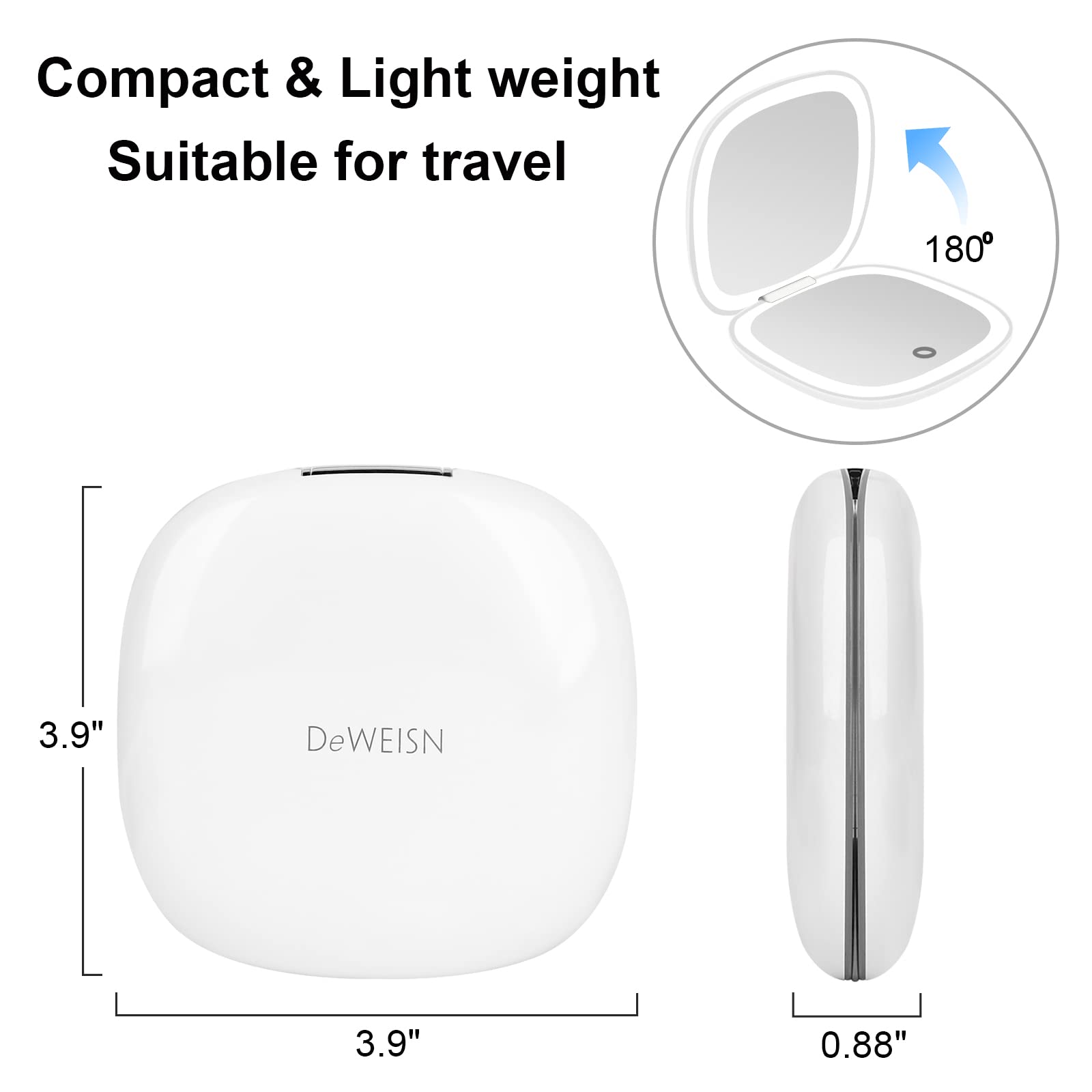 deweisn compact-mirror-1x-magnification offers clear daily makeup reflection