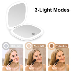 deweisn compact-mirror-dimmable-leds shows three color options for ambience and skin tone