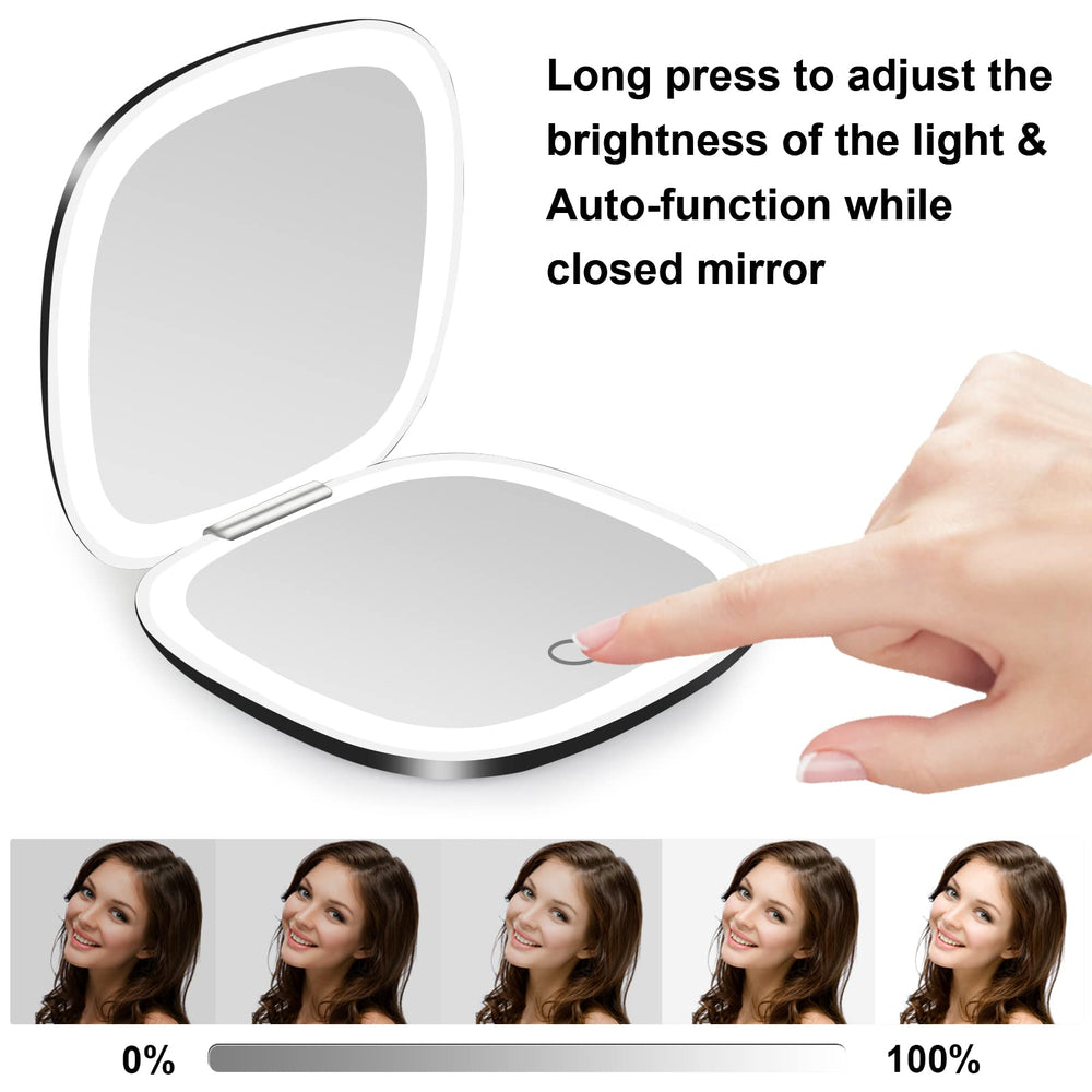 deweisn compact mirror travel-ready pocket size fits handbags