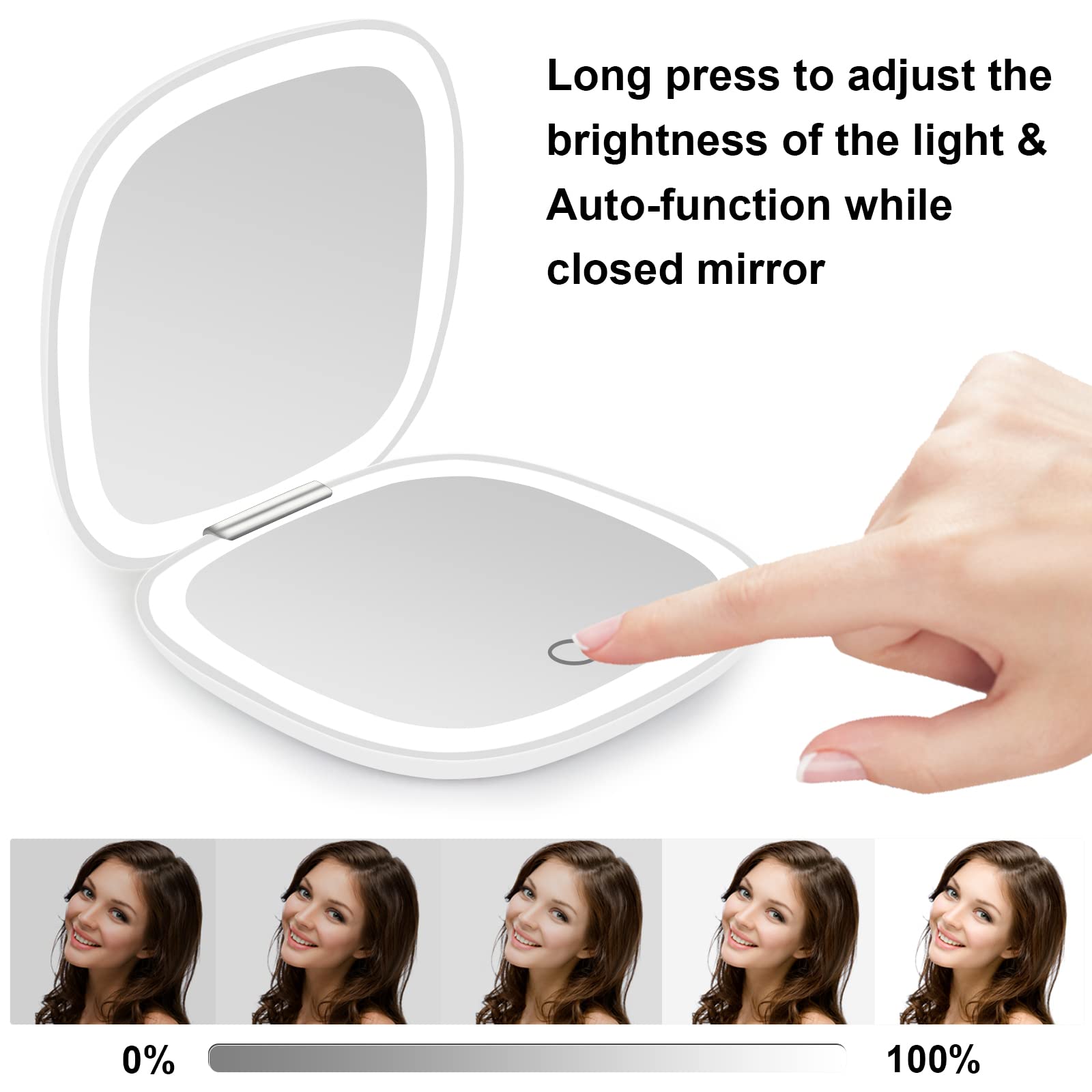 deweisn compact-mirror-usb-charging demonstrates portable power with USB charging for travel