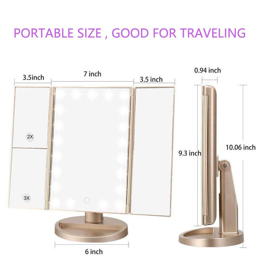 deweisn floor-mount vanity mirror highlights 3X/2X/1X magnification for detailed grooming