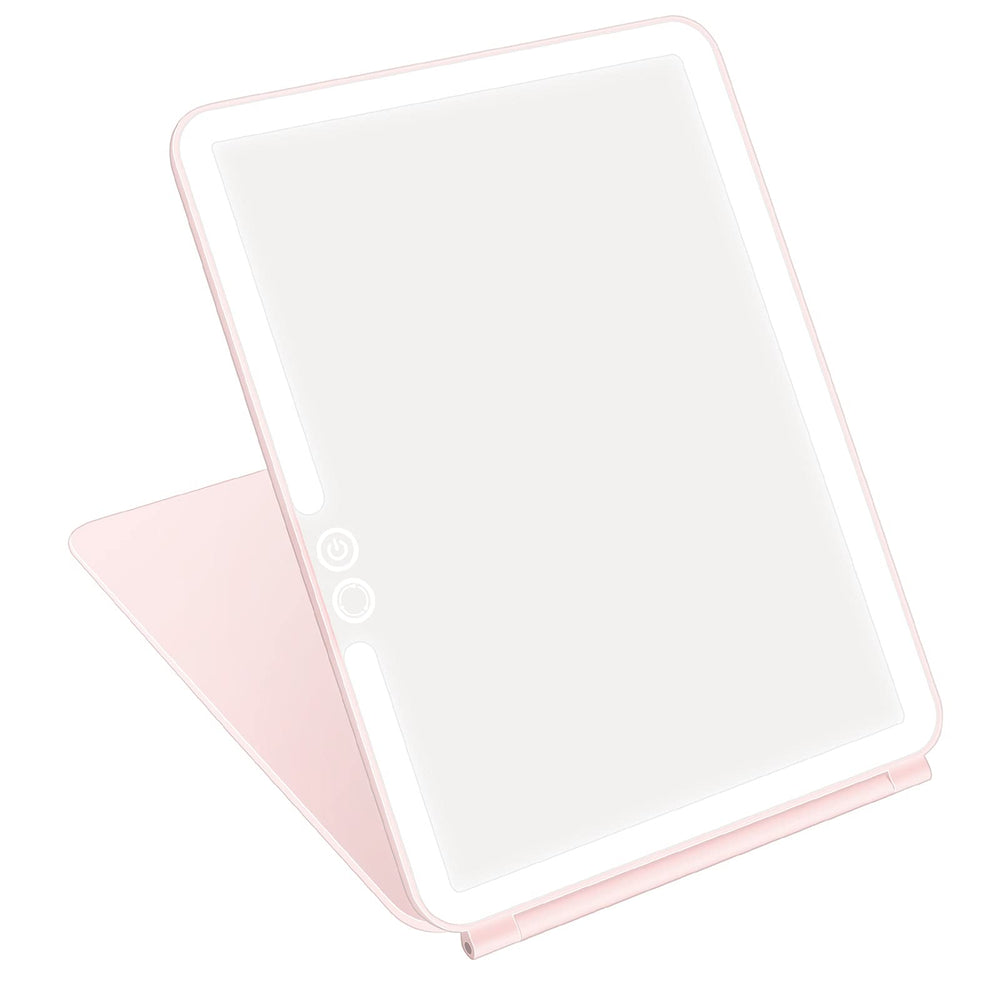 deweisn folding travel mirror with 72 LEDs offers bright makeup lighting on-the-go.
