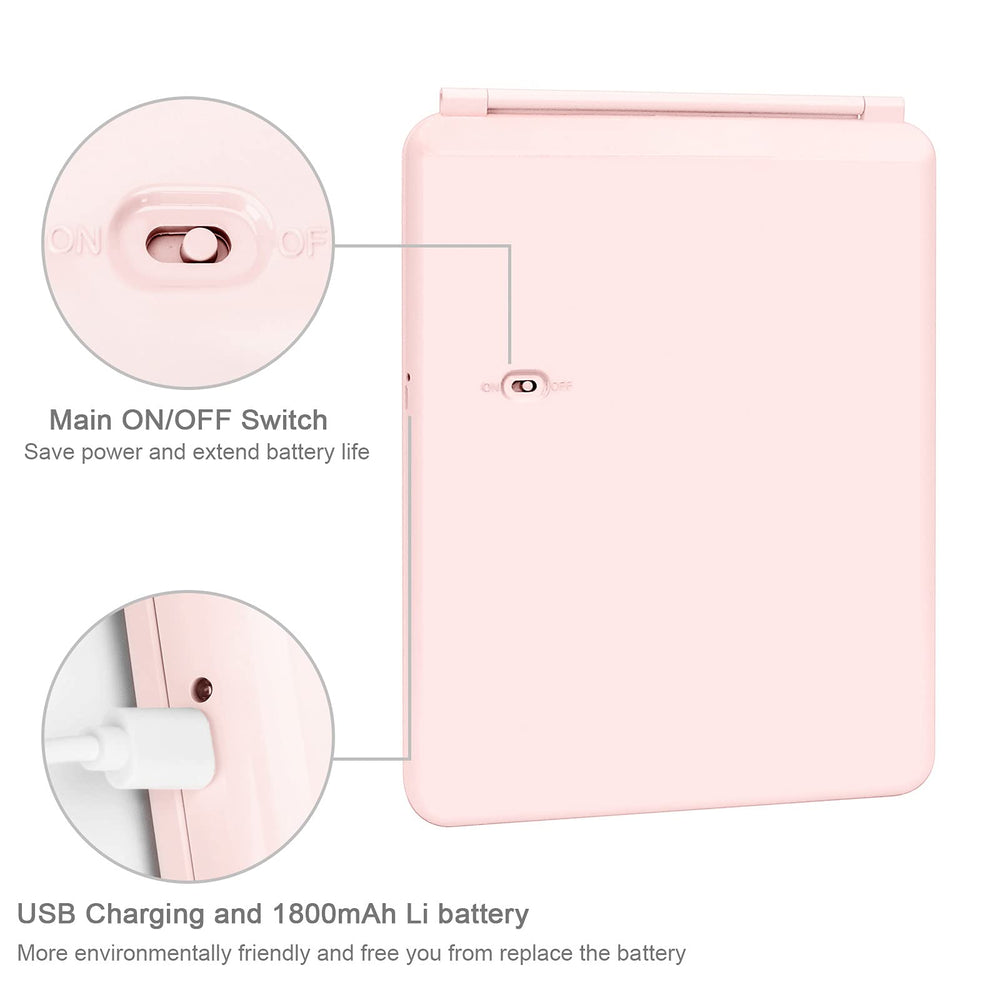 deweisn mirror pink travel-case-ready design invites easy transport and stylish vanity usage.