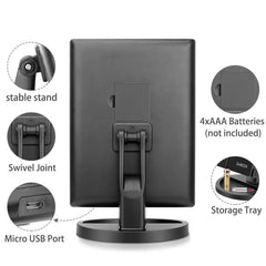 deweisn vanity mirror with USB or battery power for flexible use
