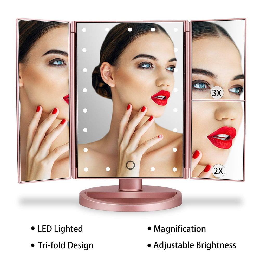 deweisn vanity mirror base recess for jewelry or small cosmetics