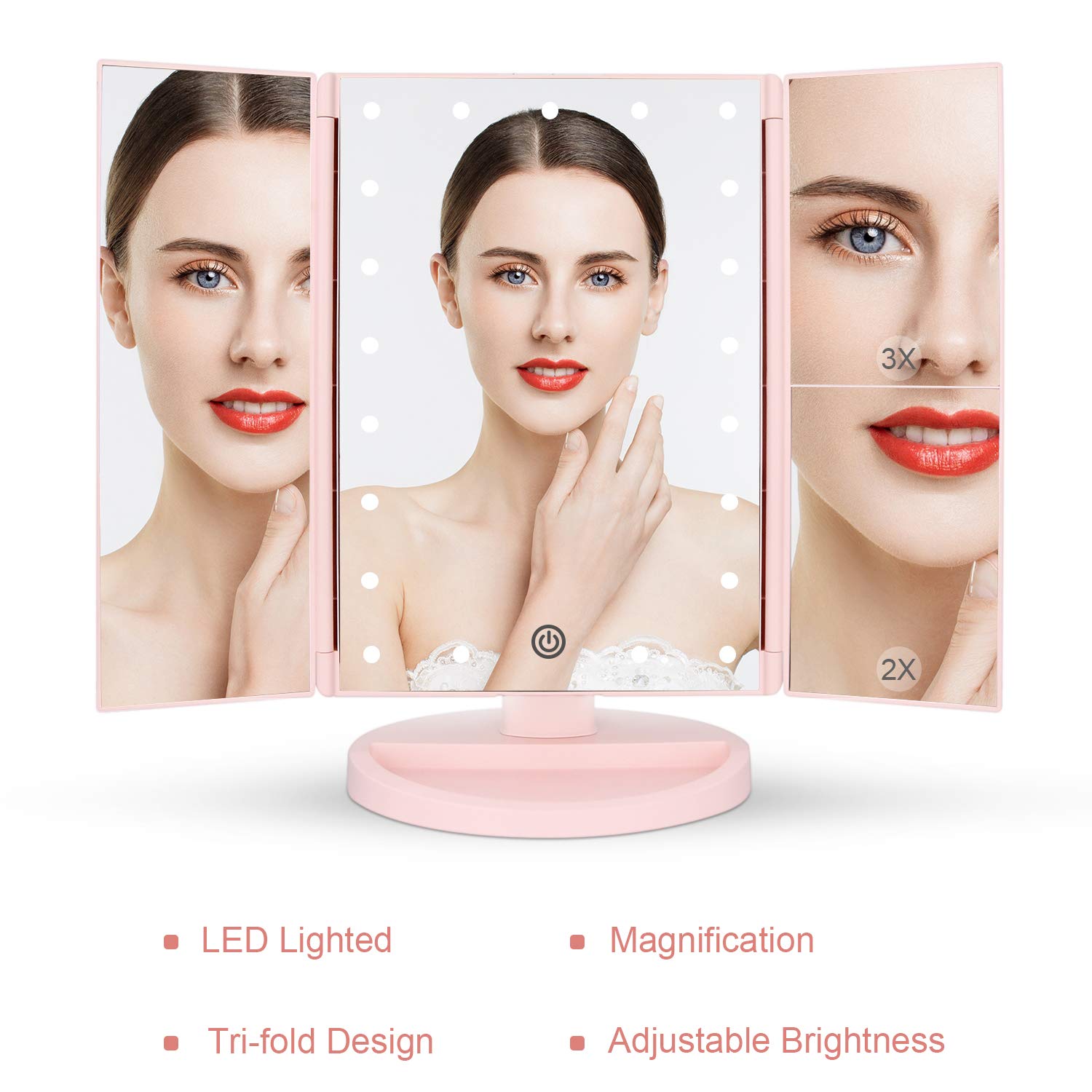 deweisn travel-friendly makeup mirror combines portability with built-in illumination
