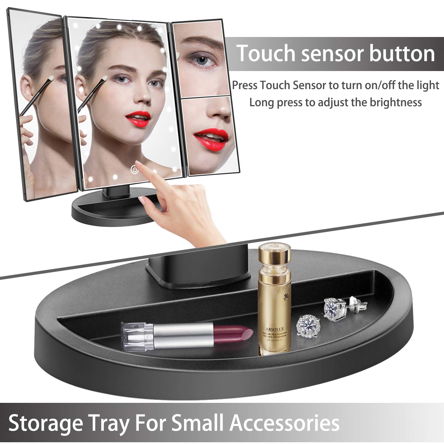 deweisn travel ready vanity mirror compact for on go touchups