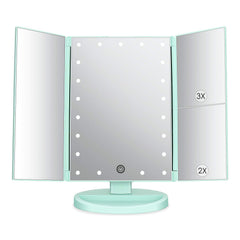 deweisn tri-fold mirror with 21 LEDs for bright, even makeup lighting