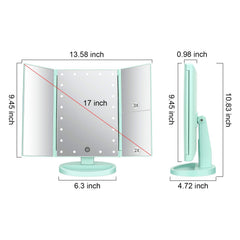 deweisn tri-fold mirror showing 180-degree swivel for flexible viewing