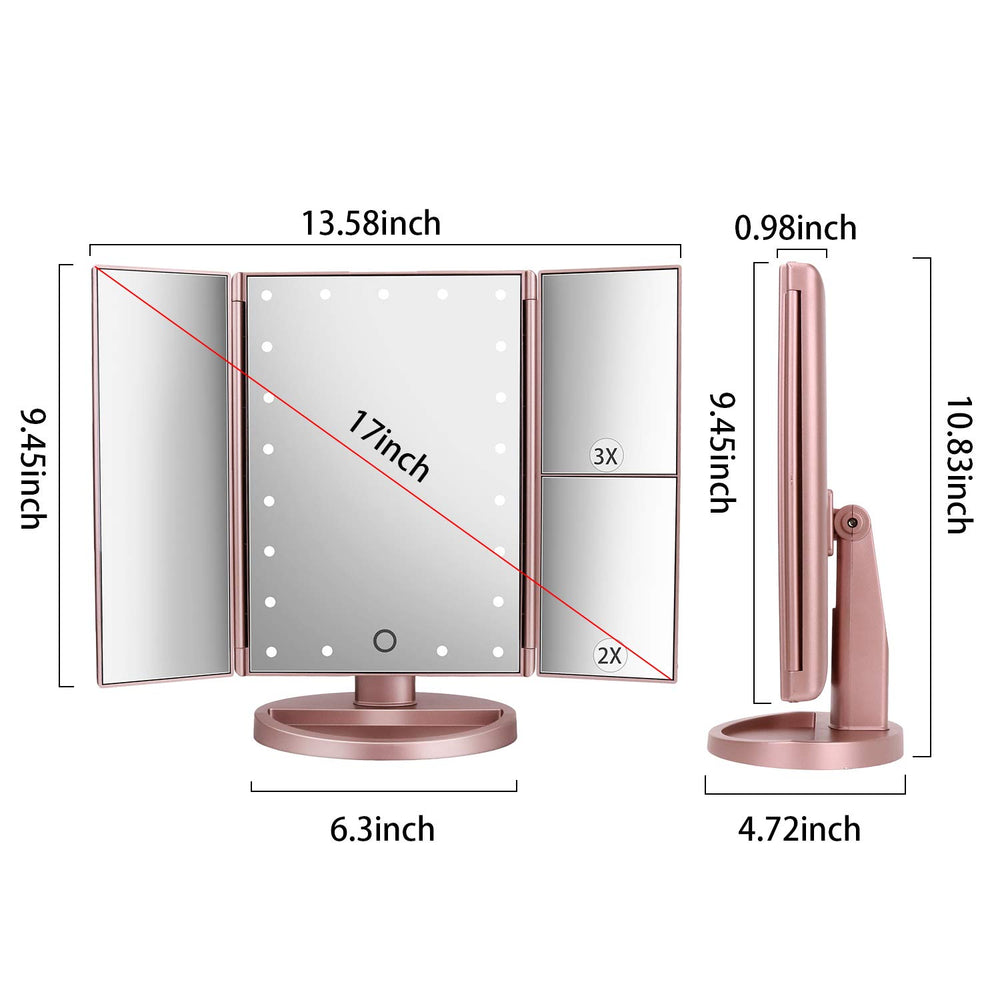 deweisn vanity mirror 3x-2x-1x magnification for detailed grooming