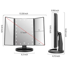deweisn trifold mirror magnification 3x 2x 1x for precise eyeliner