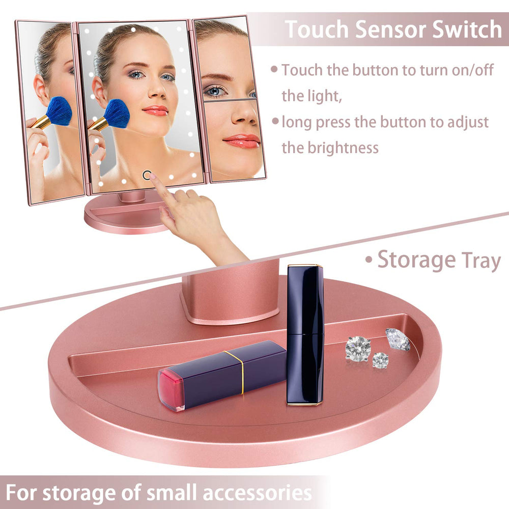 deweisn vanity mirror dual-power USB or battery operation
