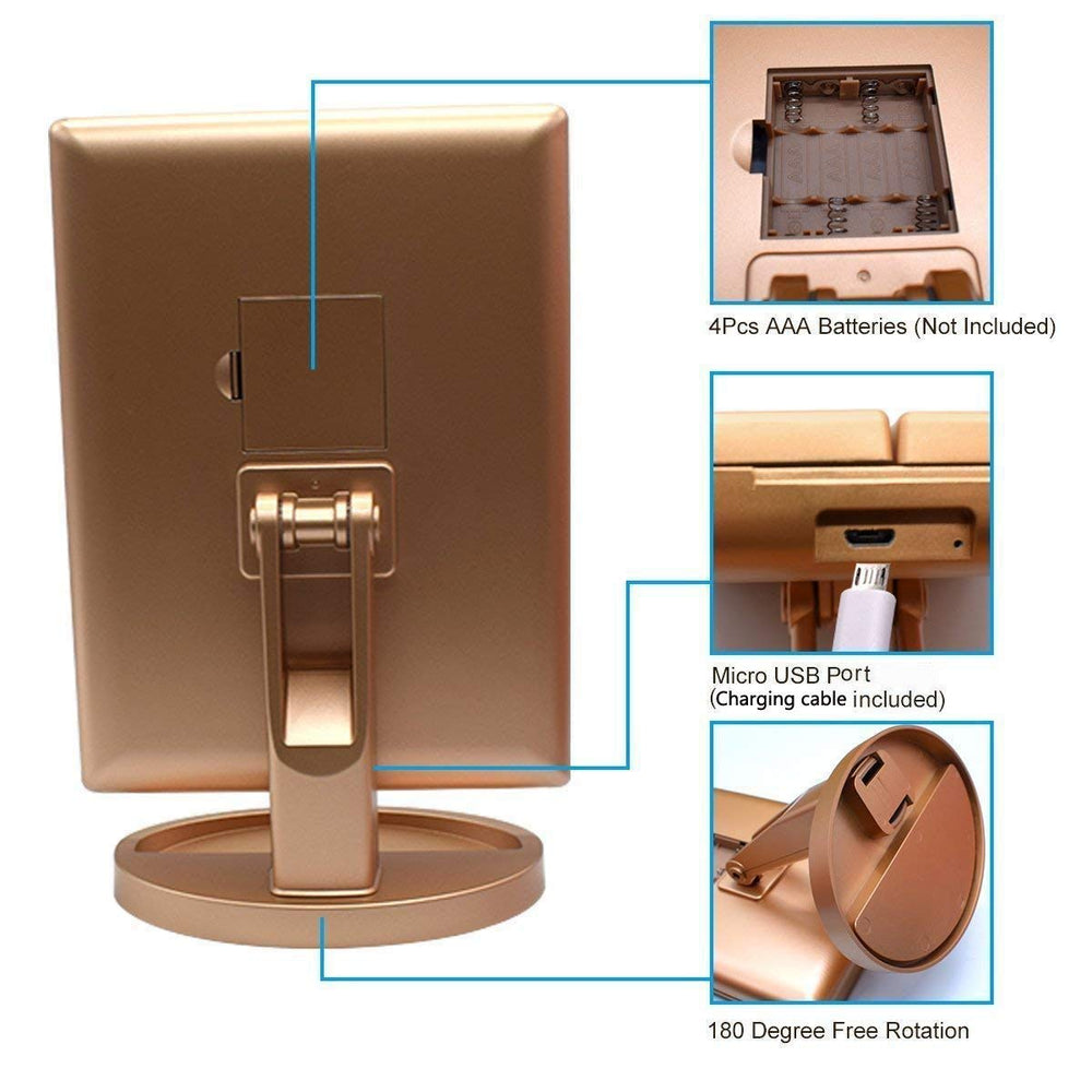 deweisn vanity mirror with touch brightness control for easily adjustable lighting