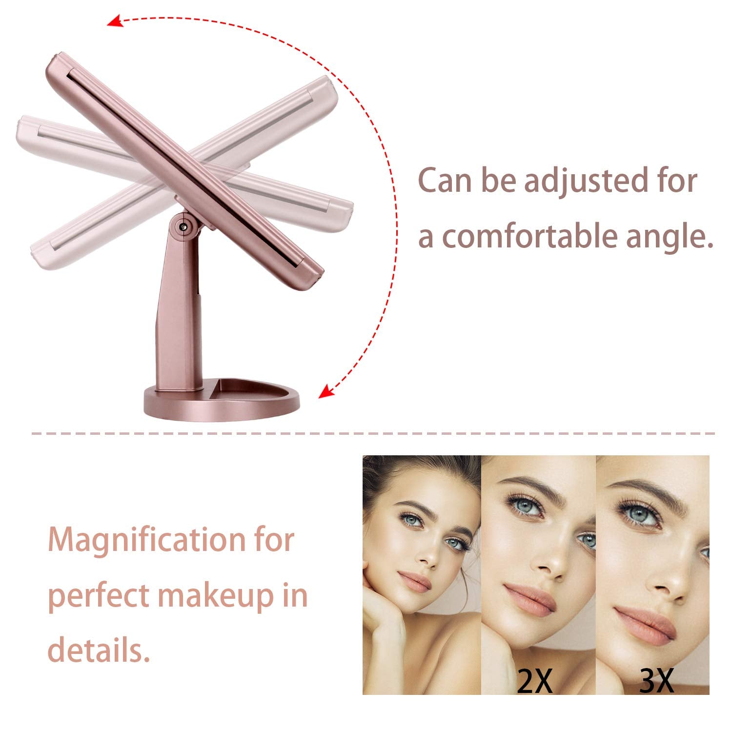 deweisn vanity mirror touch-screen brightness control for customized lighting