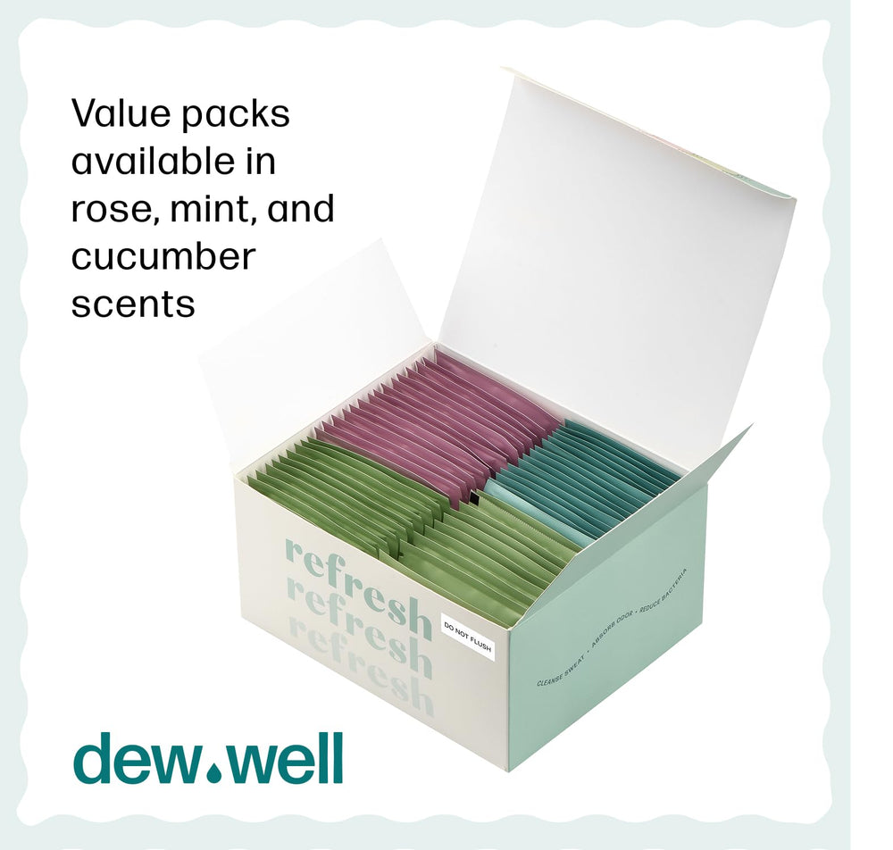 Dew Well Deodorant Wipes cucumber-scent for crisp cooling sensation